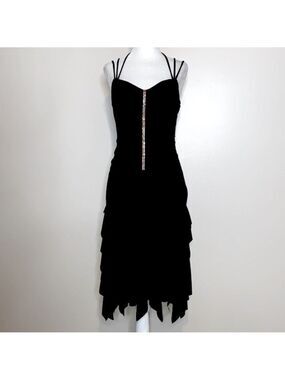 Vintage Scott McClintock black jeweled scarf Whimsygoth dress